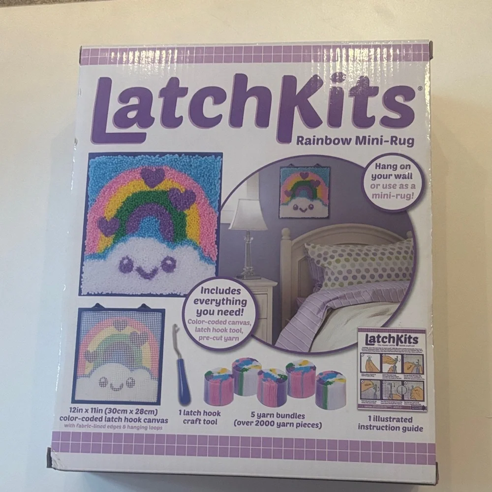LatchKits Rainbow Mini-Rug Craft Kit